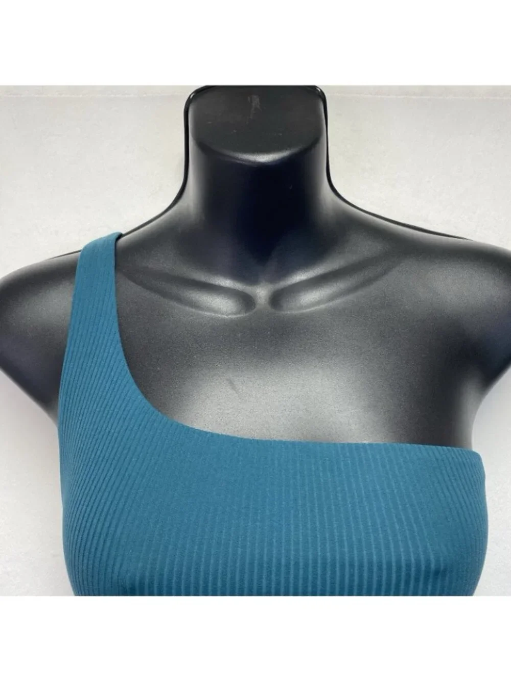 Lululemon Ribbed Nulu Asymmetrical Yogo Bra Light Support Women Size 4 Teal